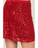 Image #5 - Band of the Free Women's Disco Diva Sequin Skirt, Red, hi-res