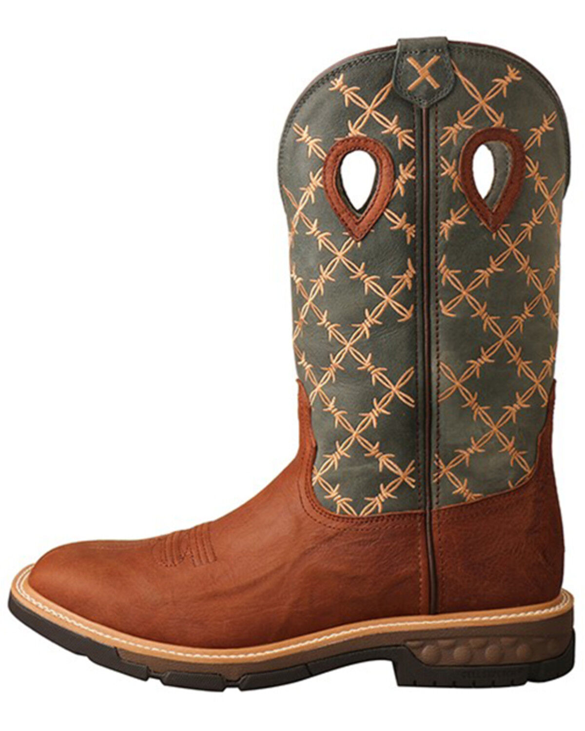 Image #3 - Twisted X Men's Barbed Wire Western Work Boots - Soft Toe, Brown, hi-res
