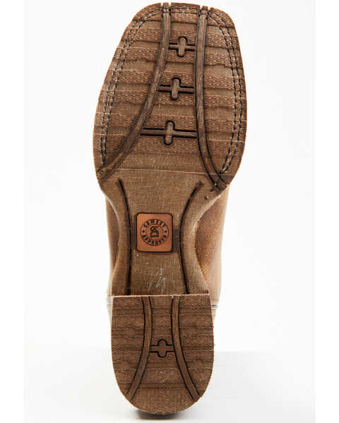 Image #7 - Laredo Men's Distressed Leather Western Boots - Broad Square Toe , Tan, hi-res