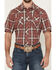 Image #3 - Wrangler Retro Men's Plaid Print Short Sleeve Snap Western Shirt - Tall, Burgundy, hi-res