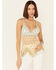 Sadie & Sage Women's Multi Calico Crochet Tassle Hem Cami , Multi, hi-res