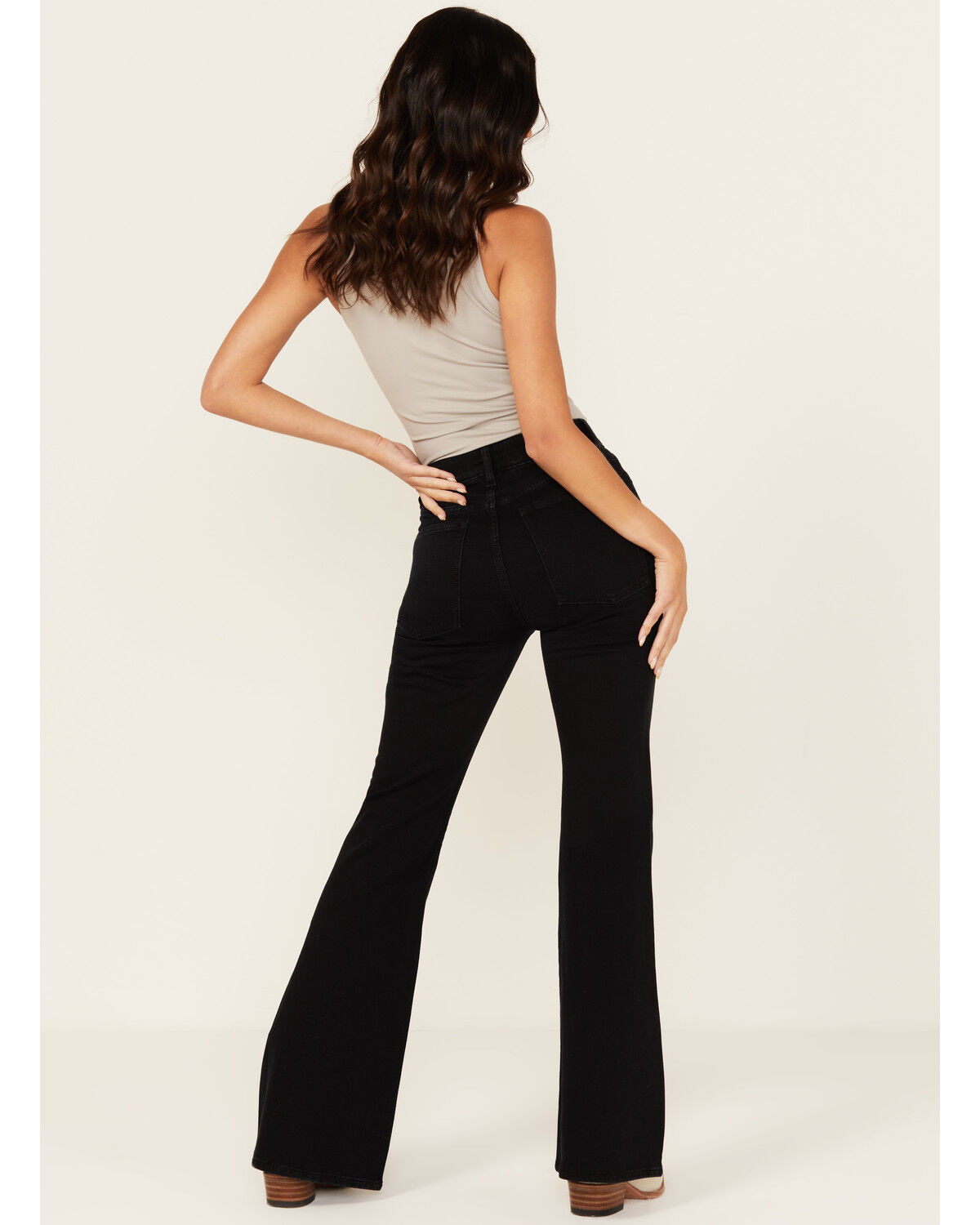 Image #3 - Warp + Weft Women's Mia Dark Wash High Rise Flare Stretch Denim Jeans, Dark Wash, hi-res