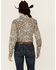 Image #4 - Cowgirl Hardware Women's Leopard Print Long Sleeve Snap Western Shirt, Natural, hi-res