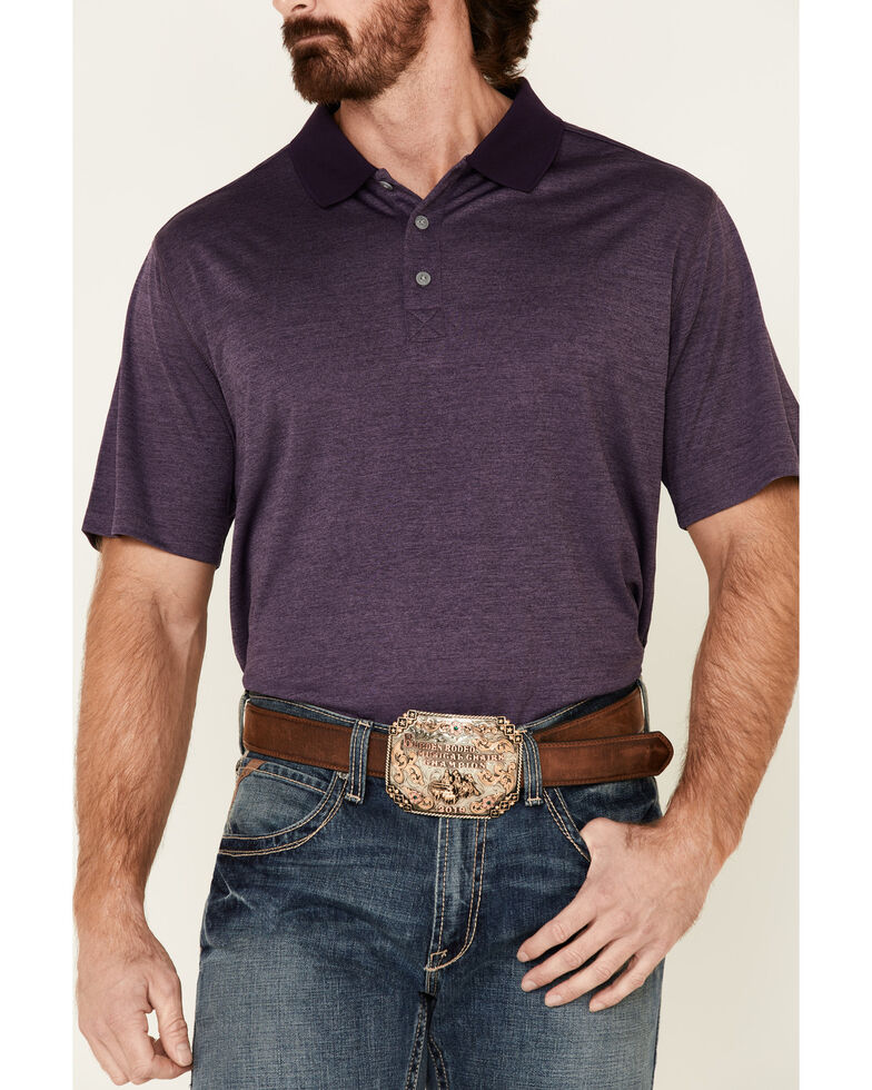 Cody James Core Men's Purple Burmuda Heather Short Sleeve Polo Shirt , Purple, hi-res