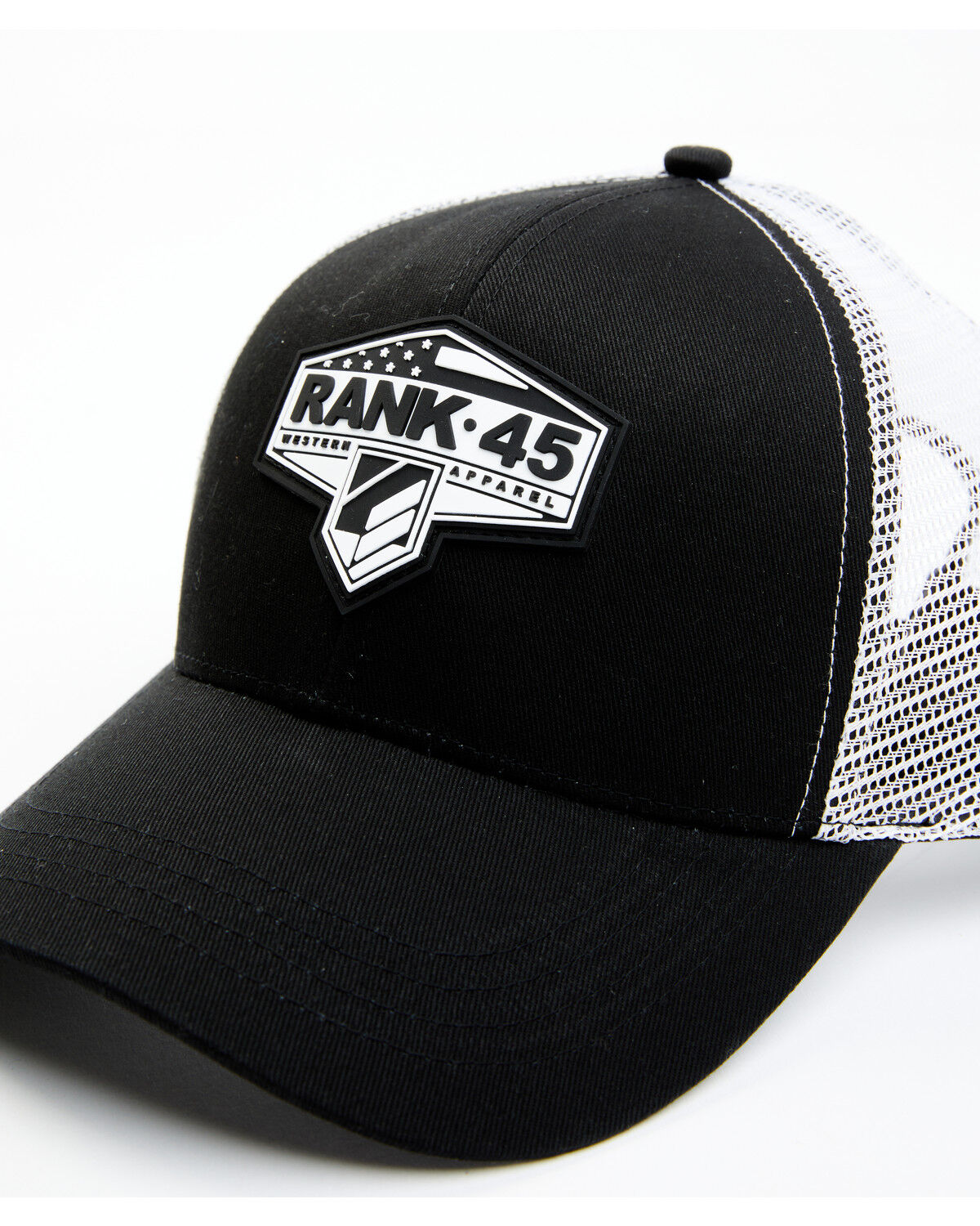 Image #2 - RANK 45® Men's Flag Shield Graphic Mesh-Back Ball Cap, Grey, hi-res