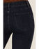 Image #4 - Saints & Hearts Women's Dark Wash High Rise Embroidered Slit Flare Jeans, Blue, hi-res