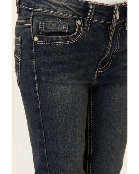 Image #2 - Silver Little Girls' Tammy Dark Wash Bootcut Jeans, Blue, hi-res