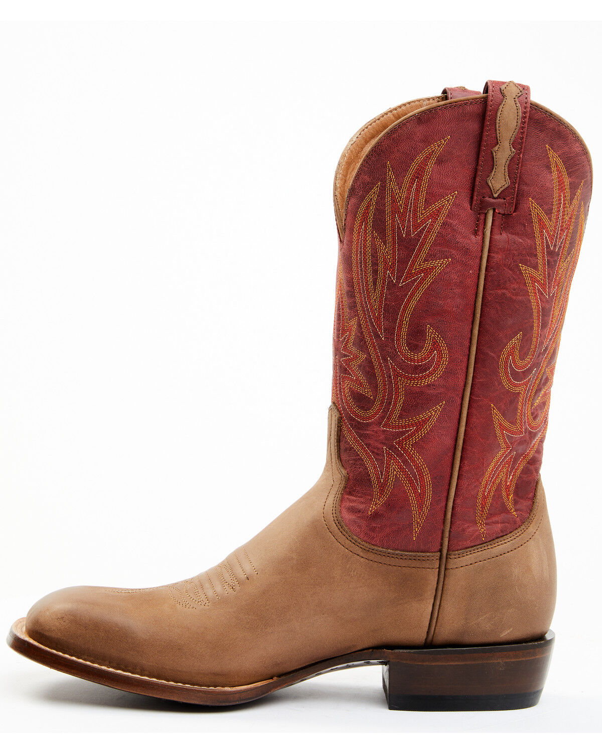 Image #3 - Lucchese Men's Gordon Western Boot - Broad Square Toe, Tan, hi-res
