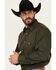 Image #2 - Roper Men's Solid Long Sleeve Pearl Snap Western Shirt, Green, hi-res