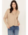 Image #1 - Cleo + Wolf Women's Drop Shoulder Ribbed Sweater, Sand, hi-res