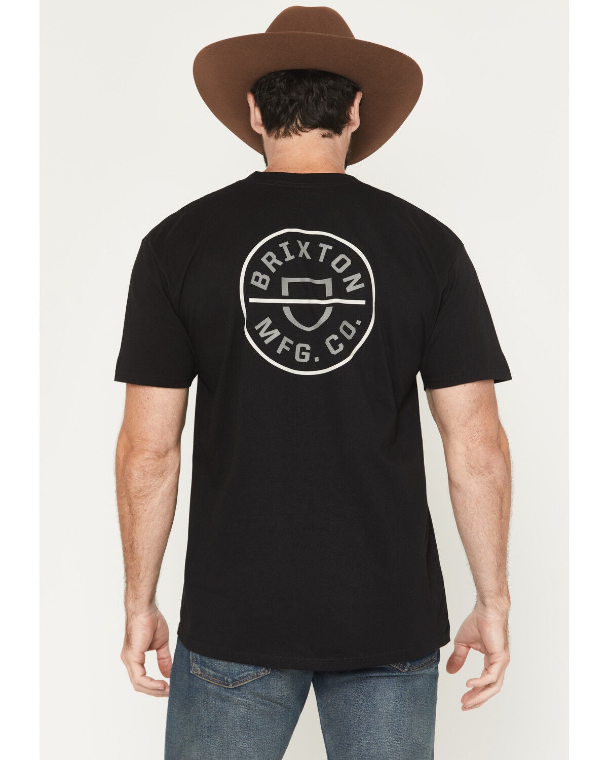 Brixton Men's Crest II Logo Short Sleeve Graphic T-Shirt, Black, hi-res