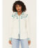 Image #1 - Panhandle Women's Retro Roping Cowgirl Embroidered Long Sleeve Pearl Snap Western Shirt, Cream, hi-res
