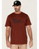 Image #1 - Hawx Men's Flying Flag Graphic Work T-Shirt, Dark Red, hi-res
