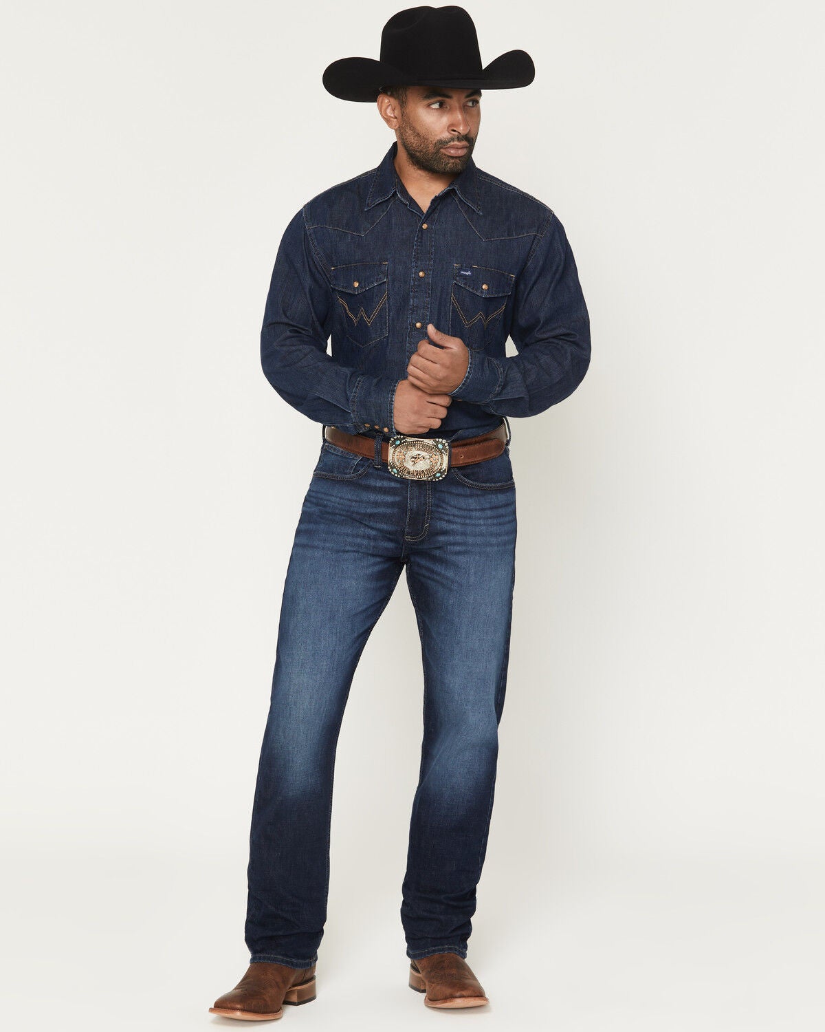 Wrangler 20X Men's 42MWX Chandler Medium Wash Vintage Bootcut Stretch Denim Jeans, Medium Wash, hi-res