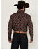 Image #4 - Cody James Men's Daybreak Geo Print Long Sleeve Snap Western Shirt - Tall, Red, hi-res