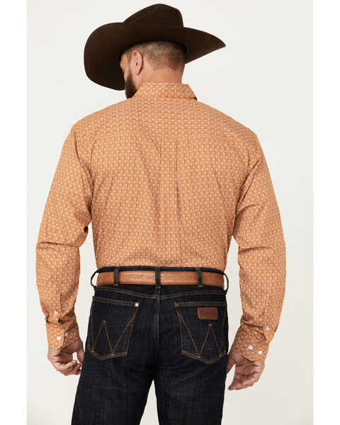 Image #4 - Cinch Men's Geo Print Long Sleeve Button-Down Western Shirt, Copper, hi-res
