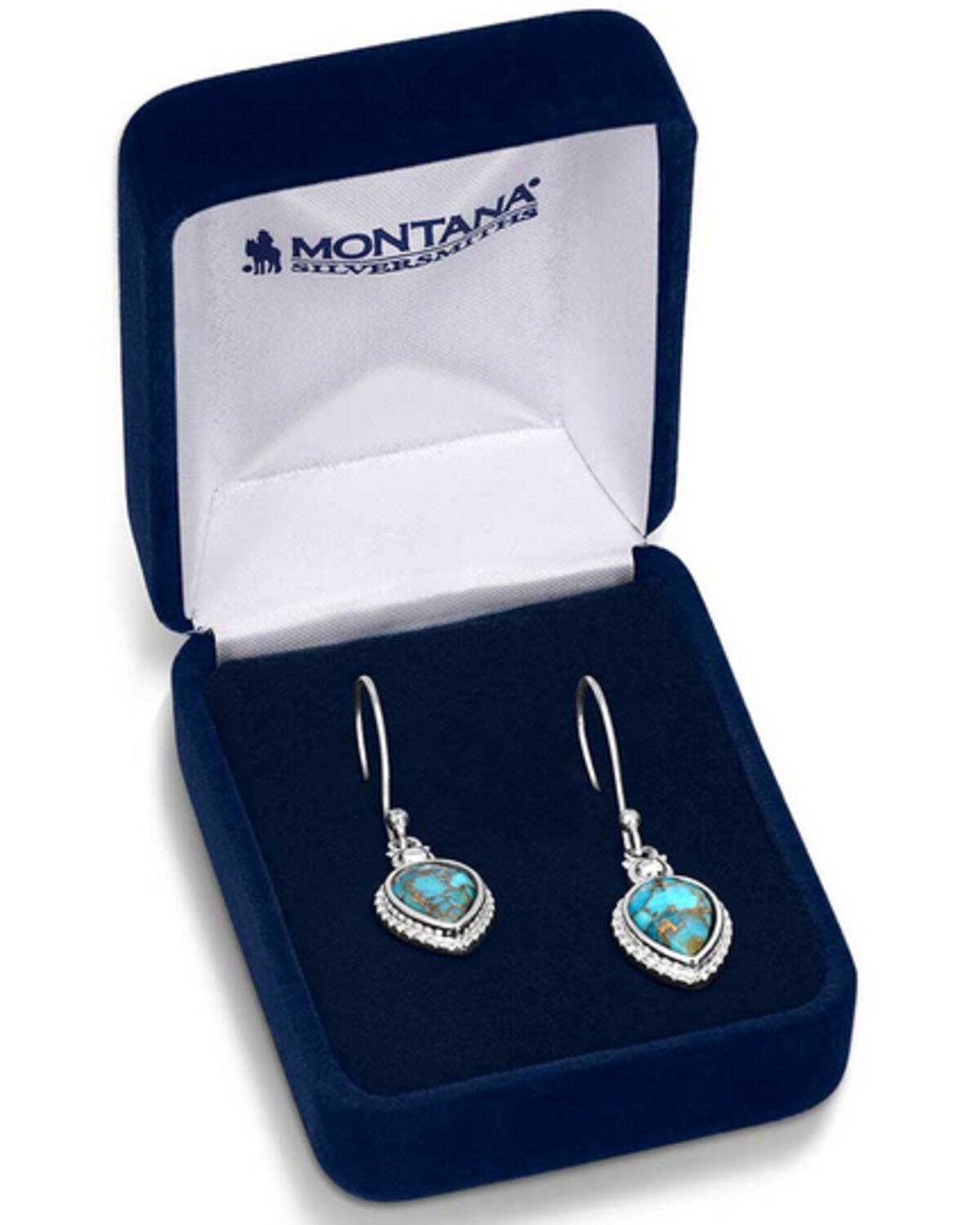 Image #3 - Montana Silversmiths Women's Expression of the West Turquoise Earrings, Silver, hi-res
