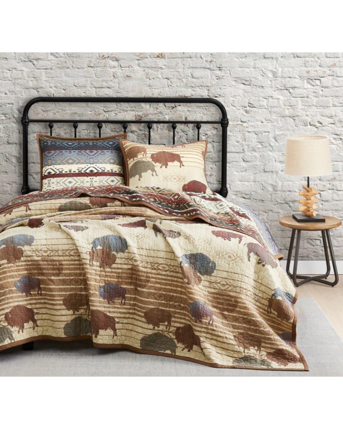 Image #2 - HiEnd Accents 3pc Home On The Range Reversible Quilt Set - Full/Queen, Tan, hi-res