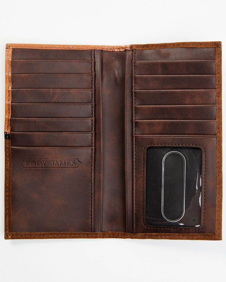 Cody James Men's Basketweave Leather Bifold Wallet, Brown, hi-res