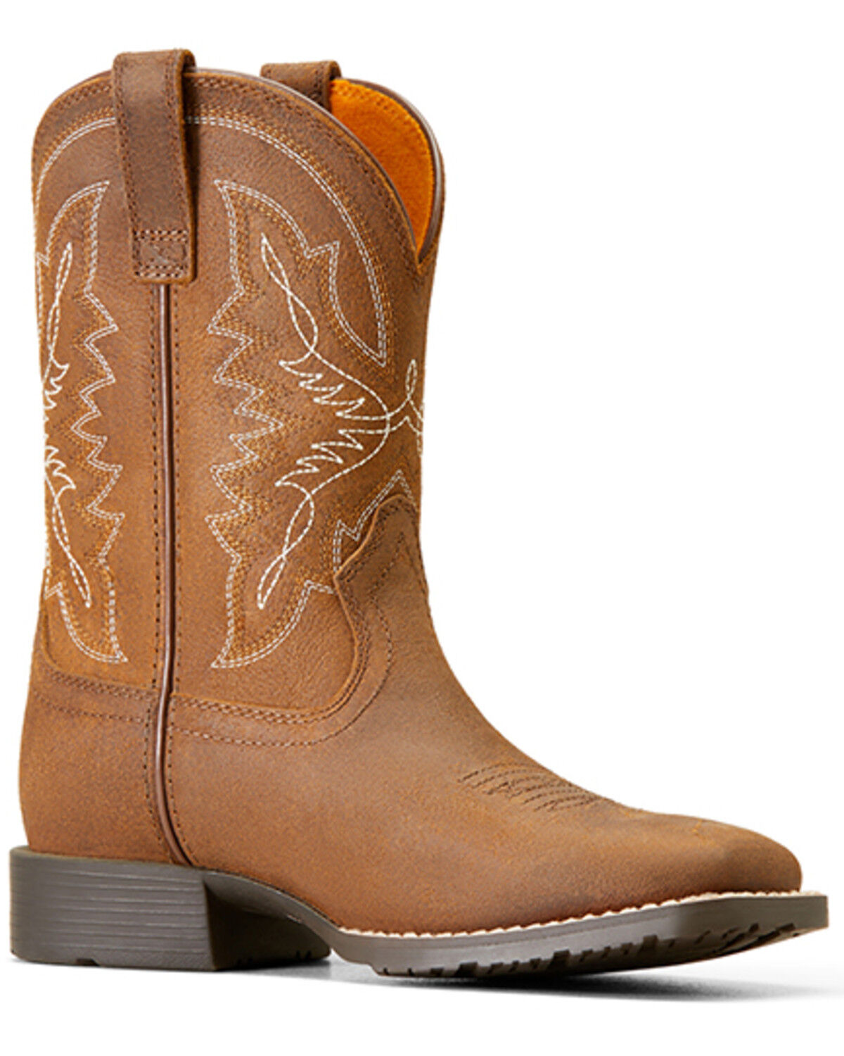 Image #1 - Ariat Boys' Hybrid Rancher Western Boots - Broad Square Toe, Brown, hi-res