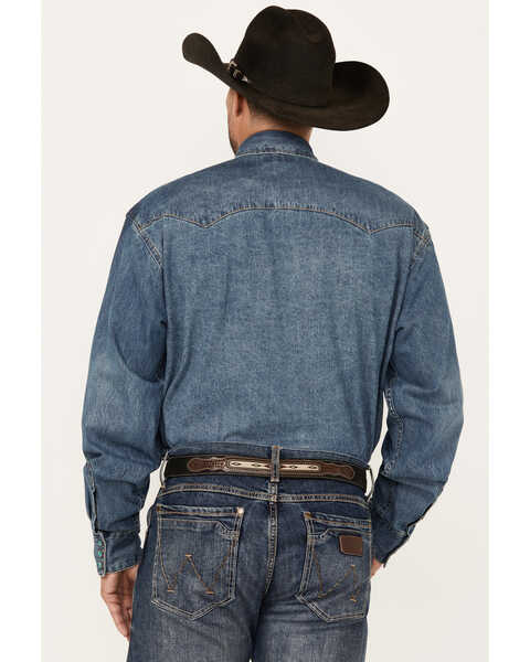 Image #4 - Stetson Men's Denim Long Sleeve Snap Western Shirt, , hi-res