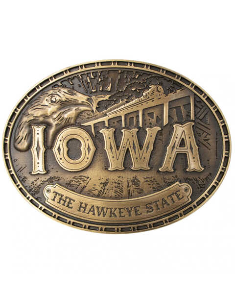 Cody James Men's Iowa Heritage Oval Buckle, No Color, hi-res
