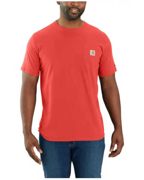 Carhartt Men's Force Relaxed Fit Midweight Short Sleeve Pocket T-Shirt, Red, hi-res