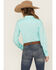 Image #4 - Ariat Women's Boot Barn Exclusive Solid Kirby Long Sleeve Button-Down Stretch Western Shirt, Blue, hi-res