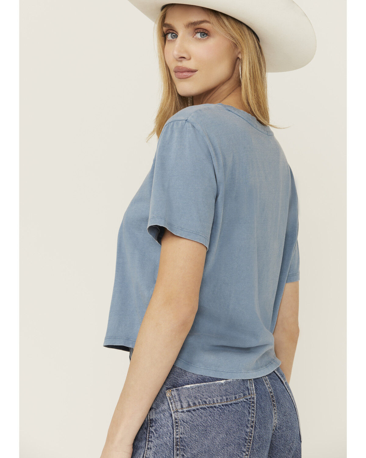 Image #4 - Rock & Roll Denim Women's Studded Star Short Sleeve Graphic Tee, Blue, hi-res