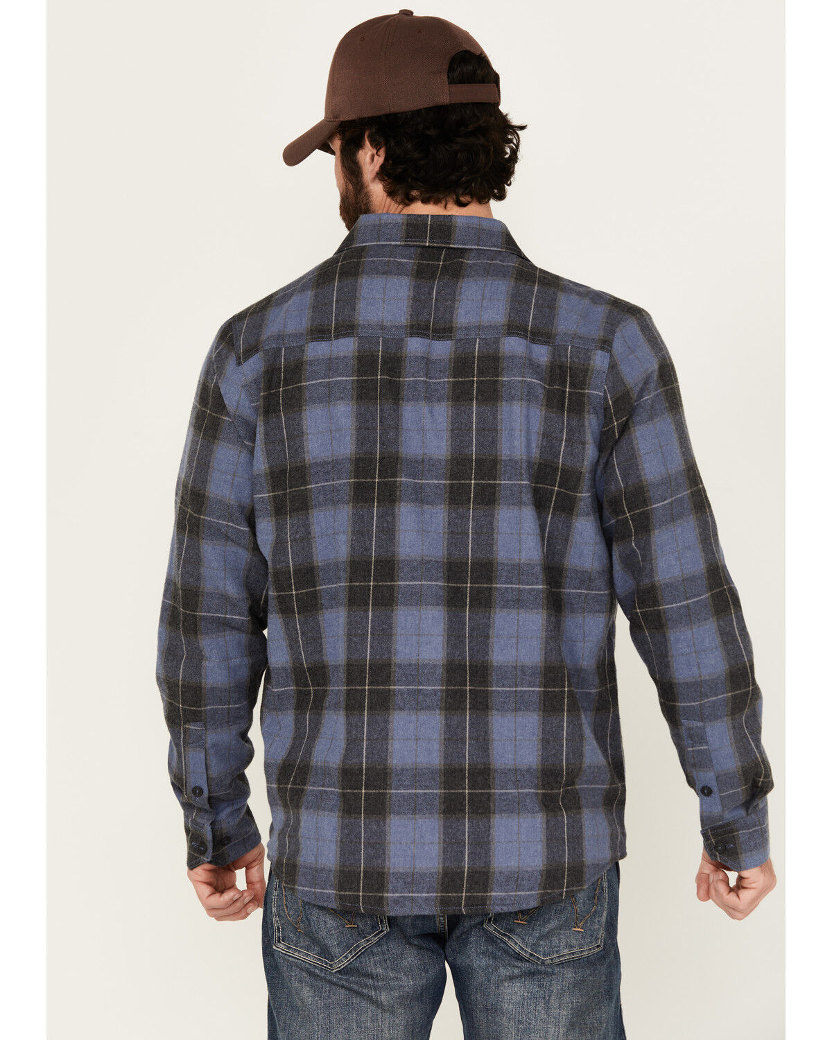 Image #4 - Brothers and Sons Men's Bronson Plaid Print Long Sleeve Button-Down Flannel Shirt, Indigo, hi-res