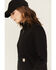 Image #2 - Carhartt Women's Relaxed Fit Midweight Half-Zip Pullover, Black, hi-res