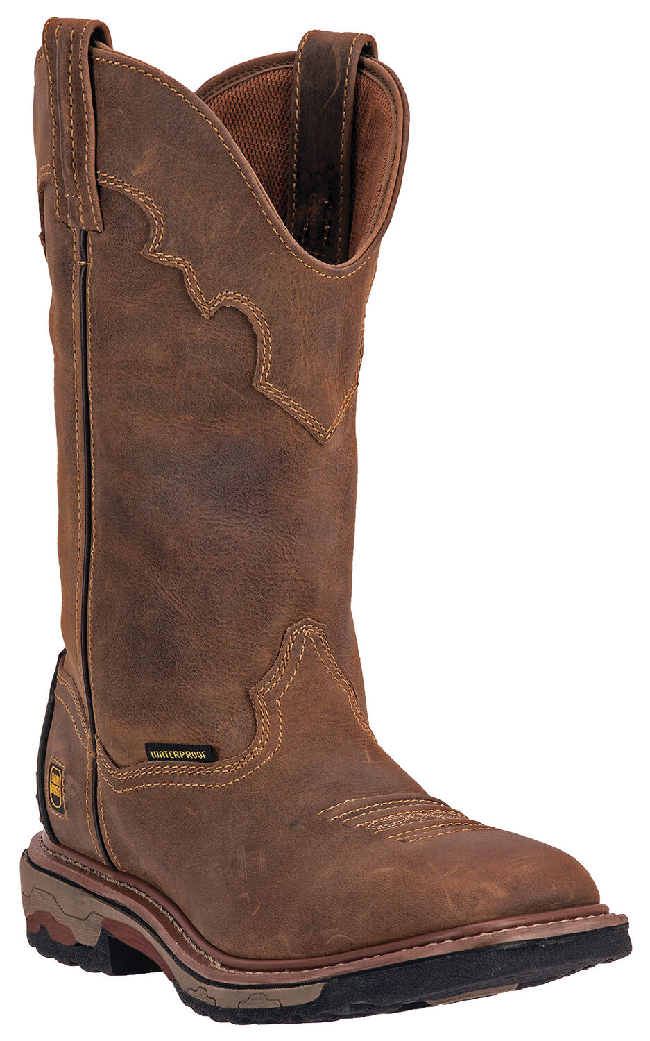 Image #1 - Dan Post Men's Blayde Waterproof Wellington Work Boots - Steel Toe, Saddle Tan, hi-res