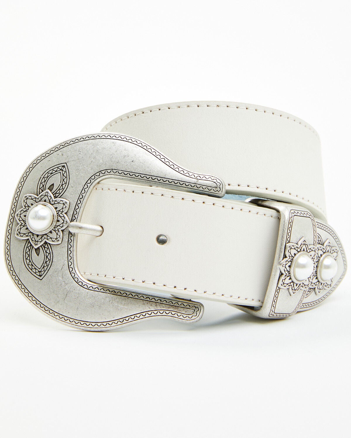 Shyanne Women's Pearl Bridal Belt, White, hi-res