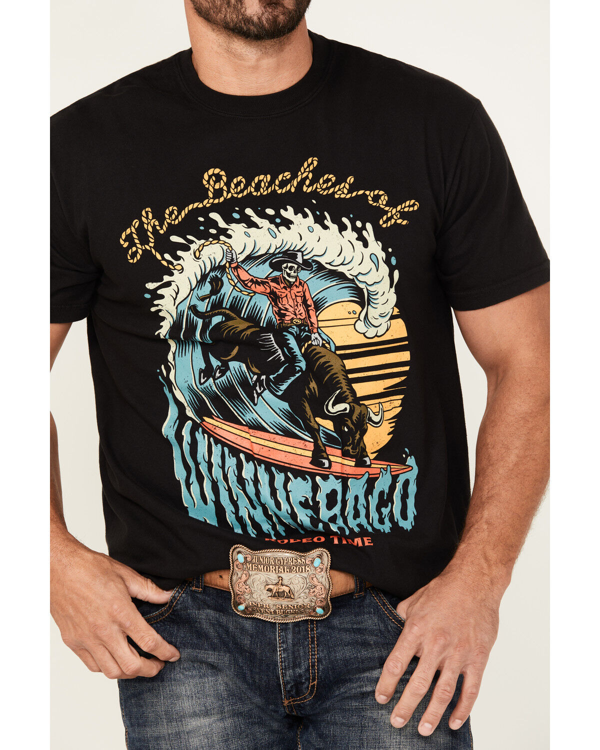 Image #3 - Rodeo Time Men's Rank Roller Short Sleeve Graphic T-Shirt, Black, hi-res