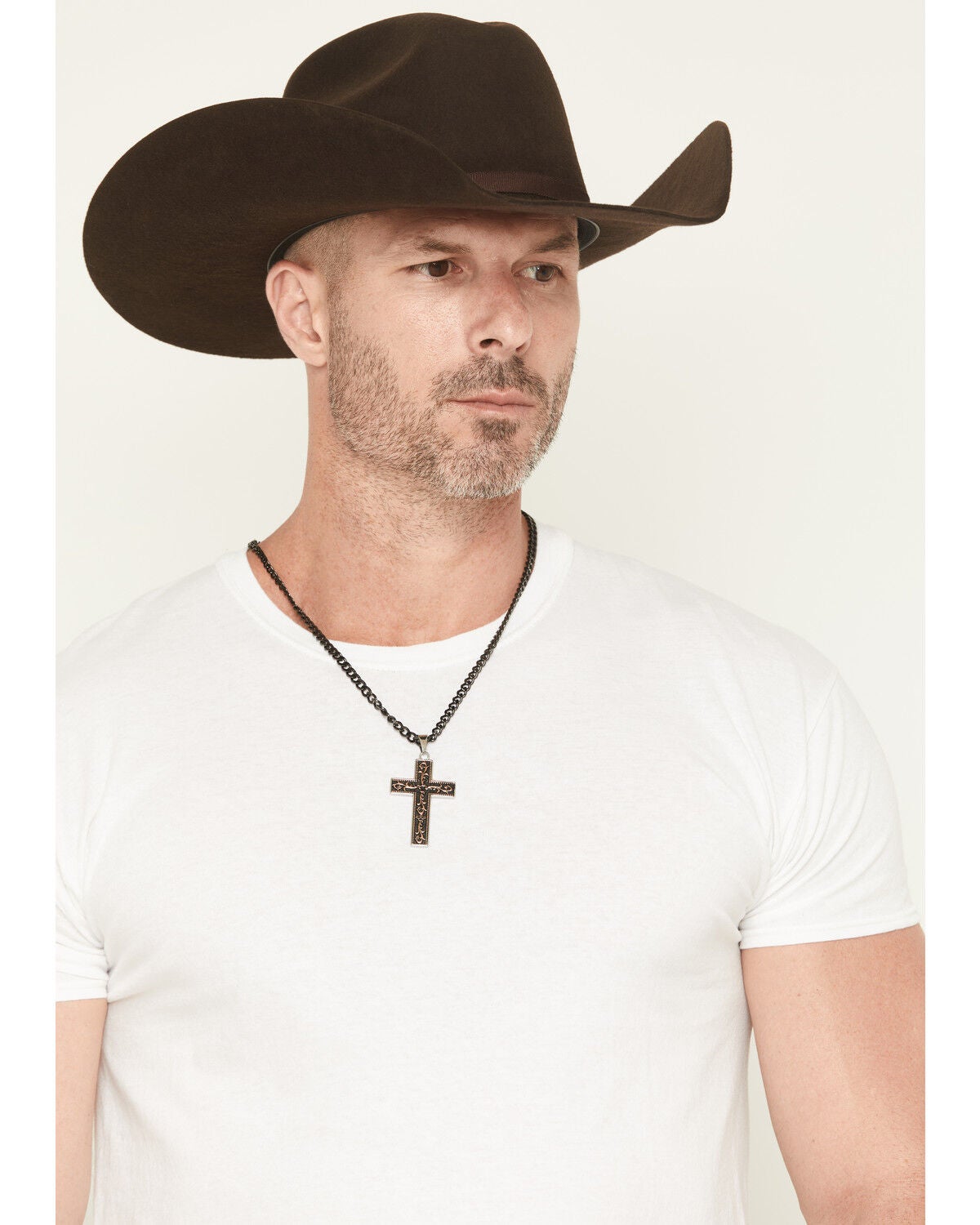 Cody James Men's Cross Necklace, Black, hi-res