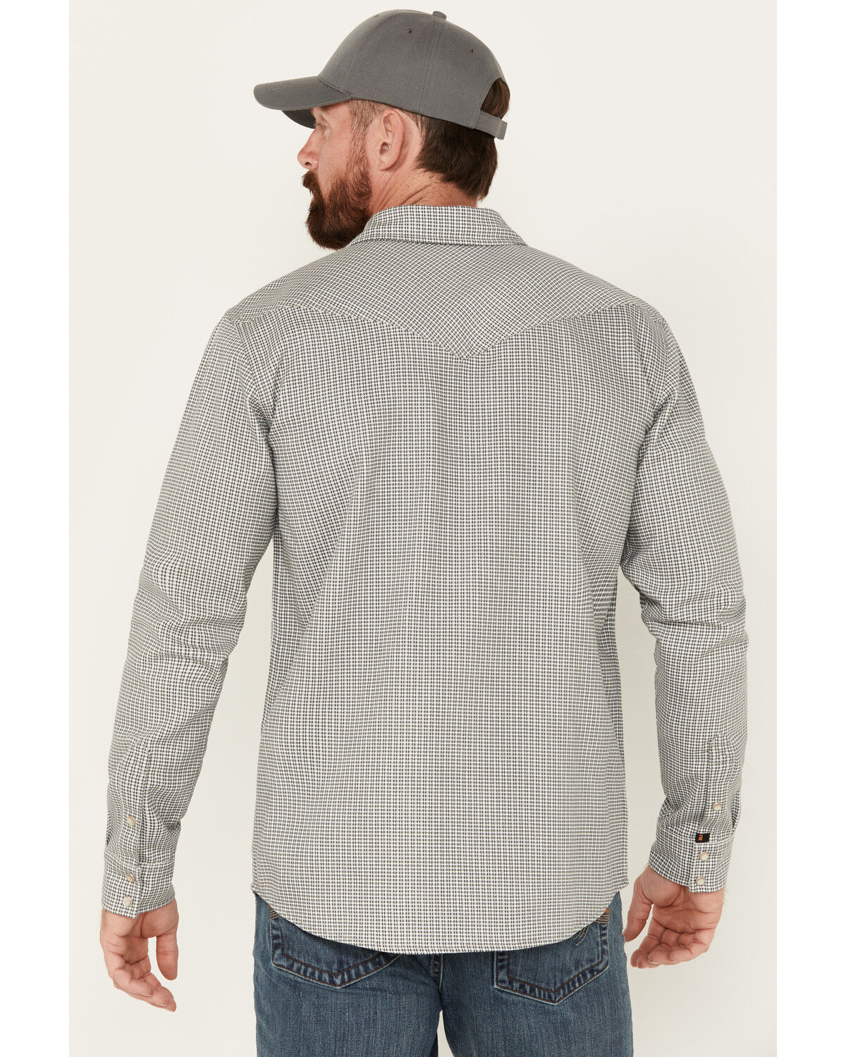 Image #4 - Cody James Men's FR Midweight Printed Long Sleeve Pearl Snap Work Shirt, Charcoal, hi-res