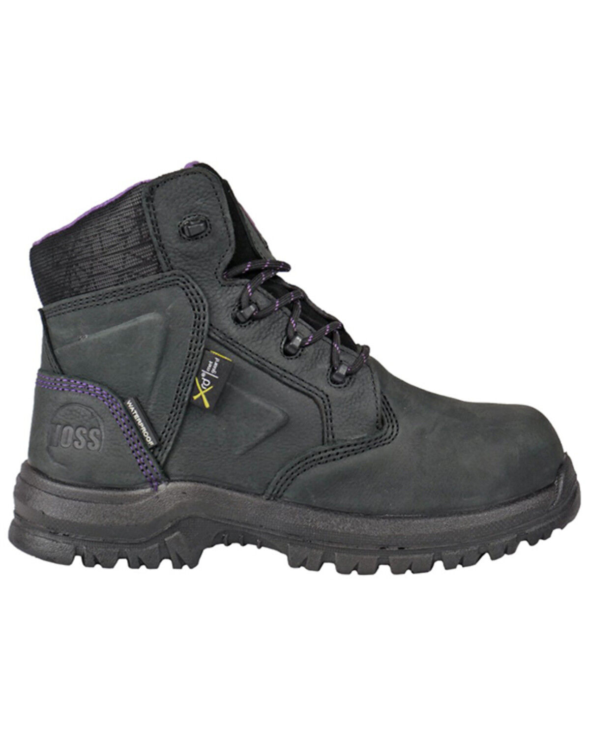 Image #2 - Hoss Women's 6" Waterproof Metguard Work Boots - Composite Toe, Black, hi-res