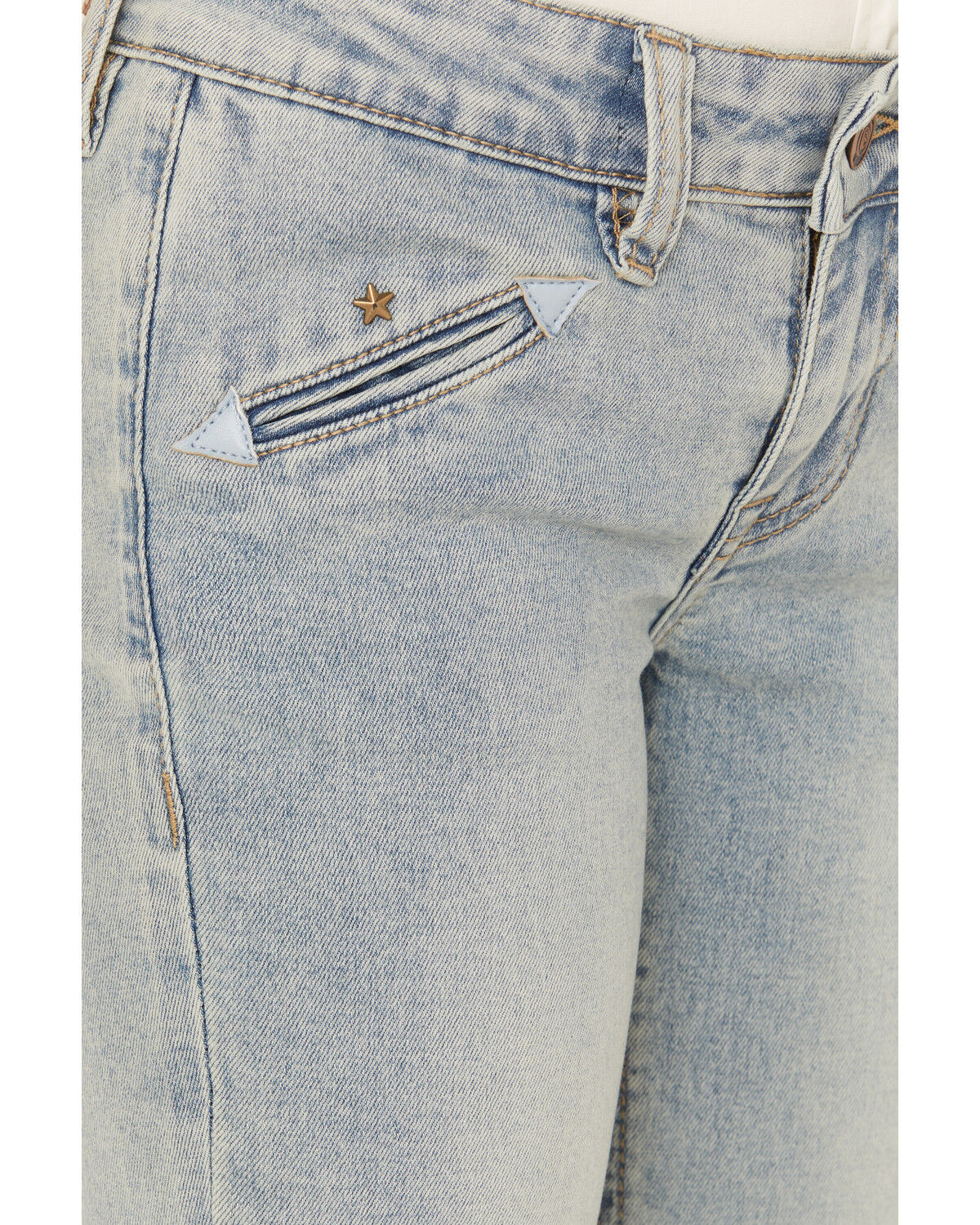 Image #2 - Rock & Roll Denim Girls' Light Wash Smile Pocket Denim Trousers, Light Wash, hi-res