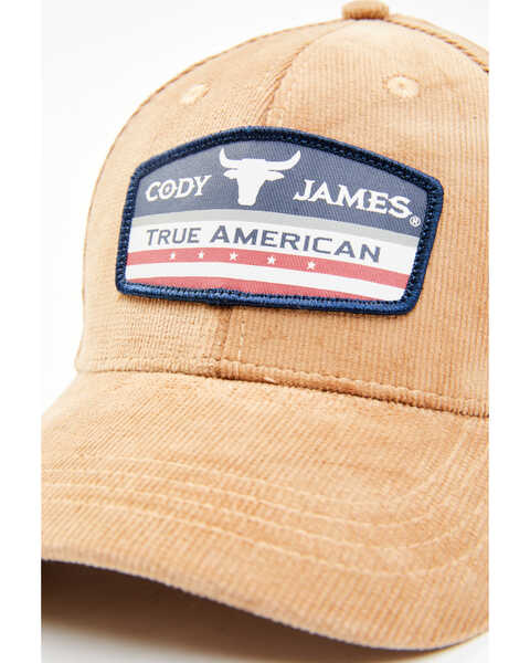 Image #2 - Cody James Men's Corduroy True American Patch Ball Cap , Tan, hi-res