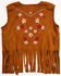 Image #3 - Fornia Toddler Girls' Floral Embroidered Faux Suede Vest, Camel, hi-res