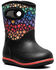 Image #1 - Bogs Toddler Girls' Classic Rainbow Stars Rainboots, Black, hi-res