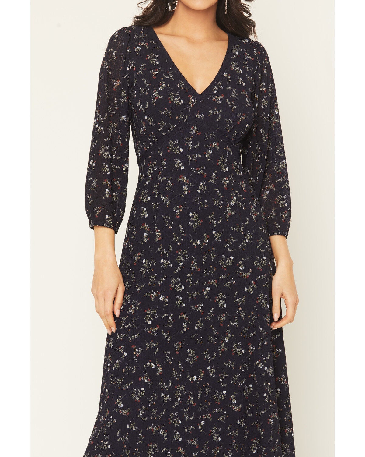 Image #3 - Idyllwind Women's Partner DItsy Floral Print Long Sleeve Midi Dress, Indigo, hi-res