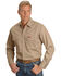 Image #1 - Wrangler Men's FR Long Sleeve Snap Western Work Shirt, Khaki, hi-res