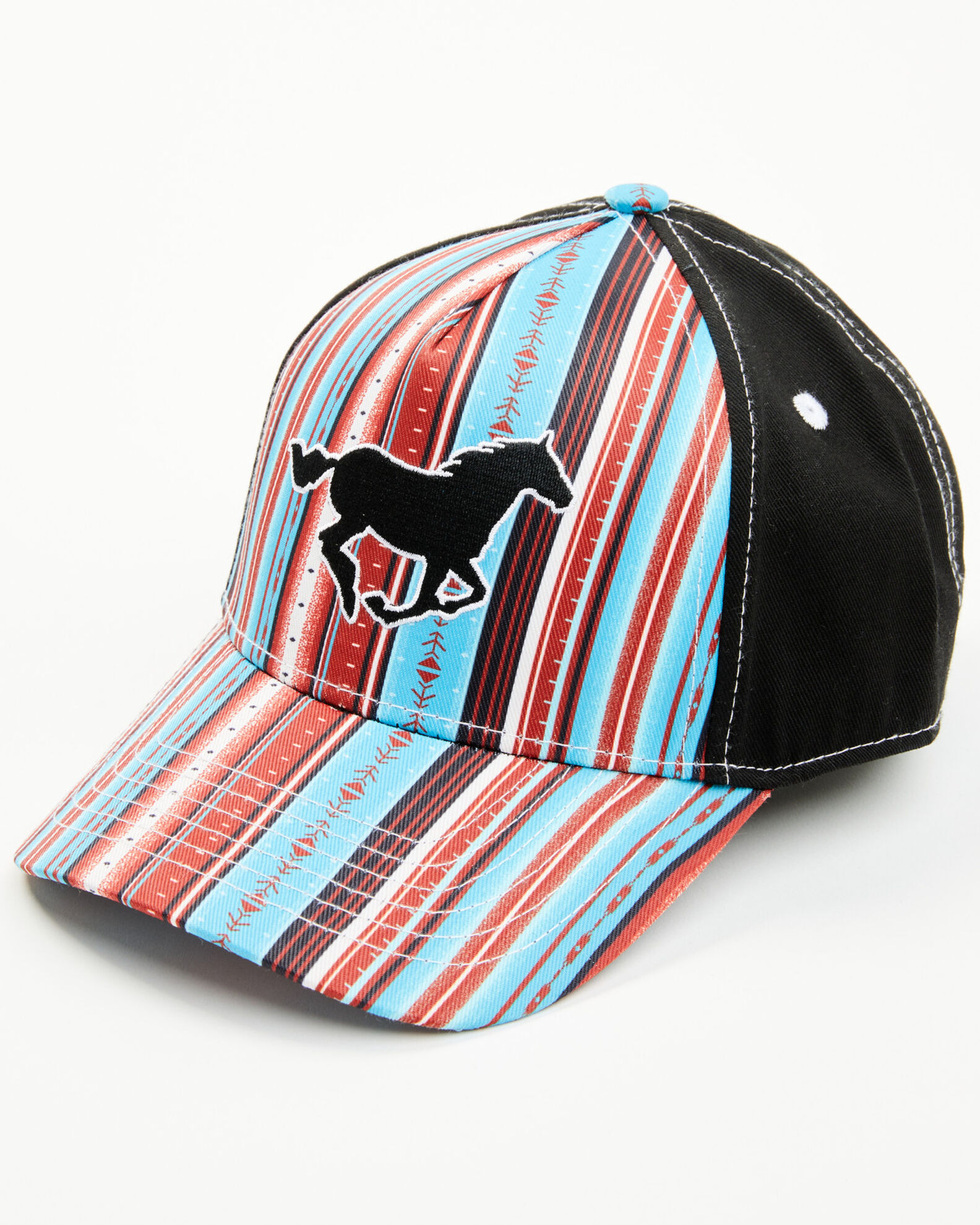 Cowgirl Hardware Girls Running Horse Serape Striped Ball Cap Country Outfitter