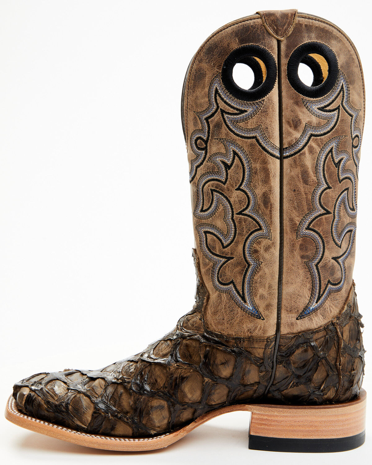Image #3 - Cody James Men's Exotic Pirarucu Western Boots - Broad Square Toe, Brown, hi-res