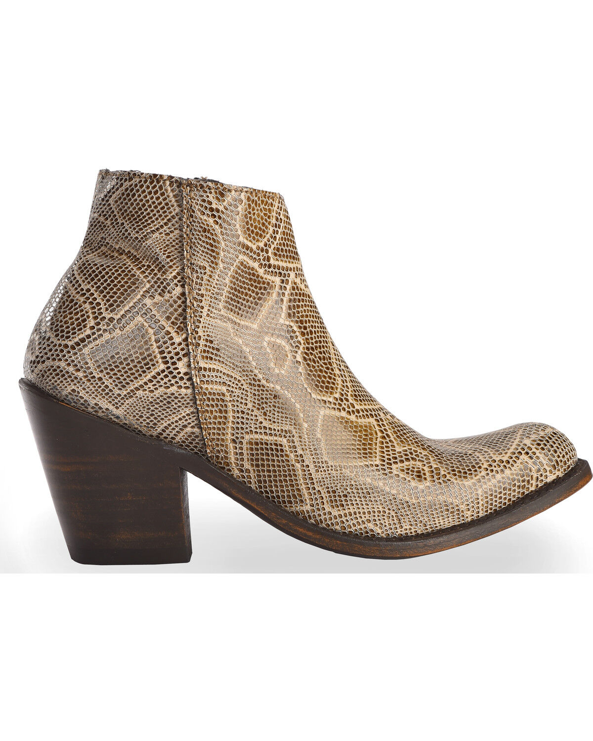 Image #2 - Liberty Black Women's Breton Snake Print Booties - Round Toe, Beige/khaki, hi-res