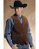 Image #1 - Roper Men's Suede Buckle Tie Vest, Brown, hi-res