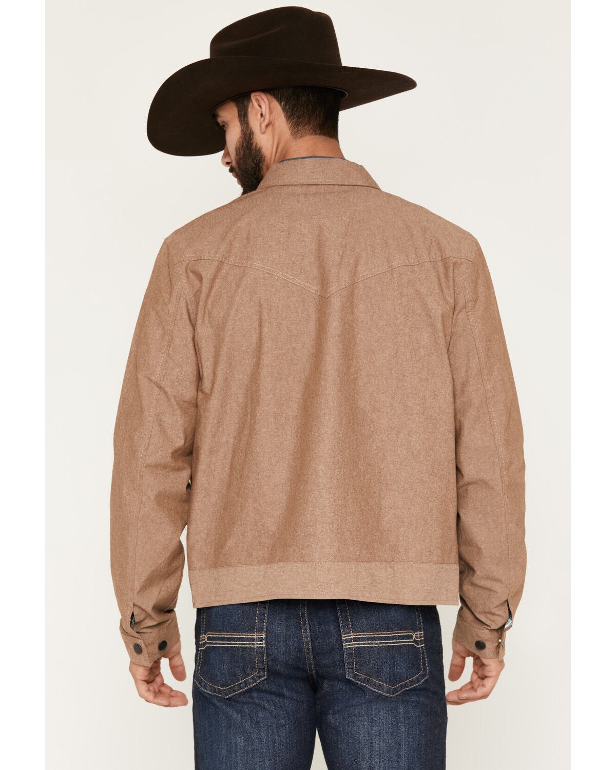 Image #4 - Cody James Men's Chambray Lightweight Bomber Jacket, Khaki, hi-res