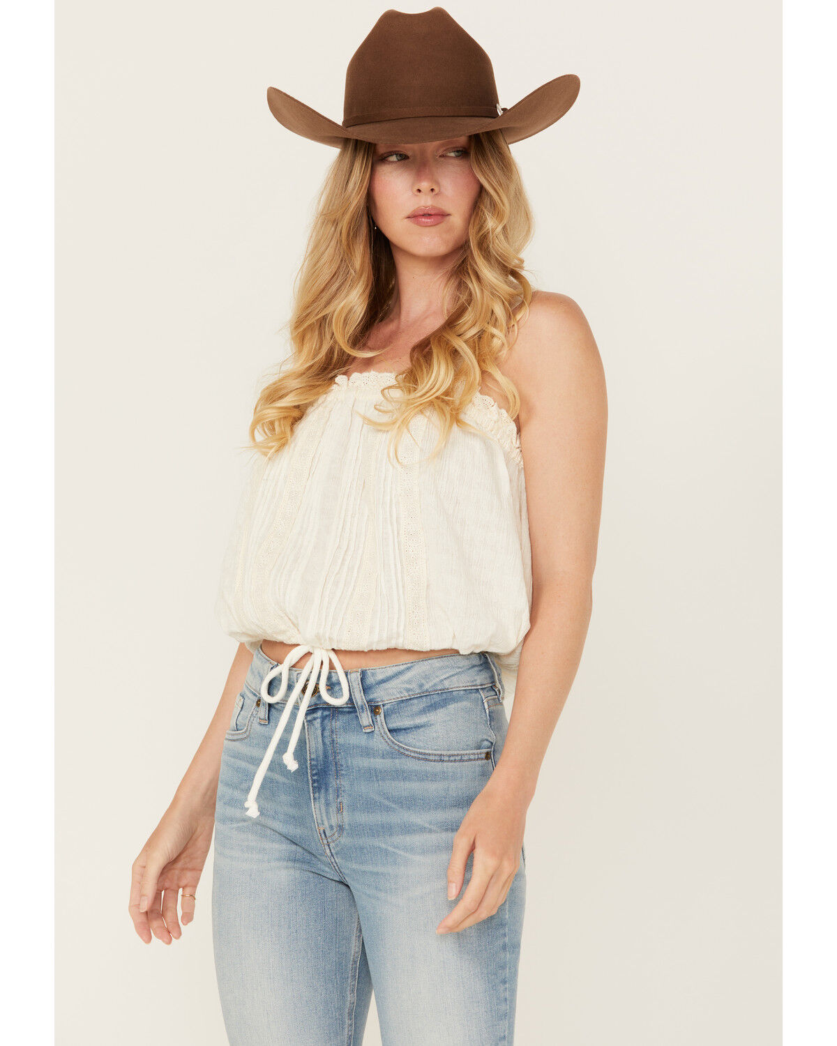 Image #1 - Free People Women's Because Of You Tank Top, Ivory, hi-res