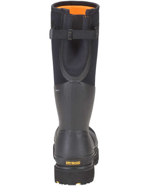 Image #5 - Dryshod Men's Adjustable Gusset Work Boots - Steel Toe, Black, hi-res